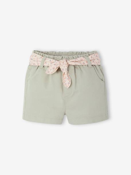 Kort papieren tasje met riem voor baby groengrijs+rozen - vertbaudet enfant 