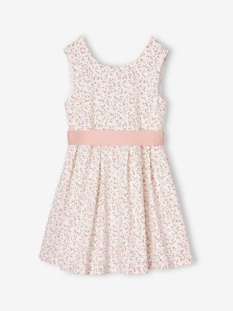 Robe de cérémonie motifs fleurs fille blanc imprimé+bleu+rose imprimé - vertbaudet enfant 