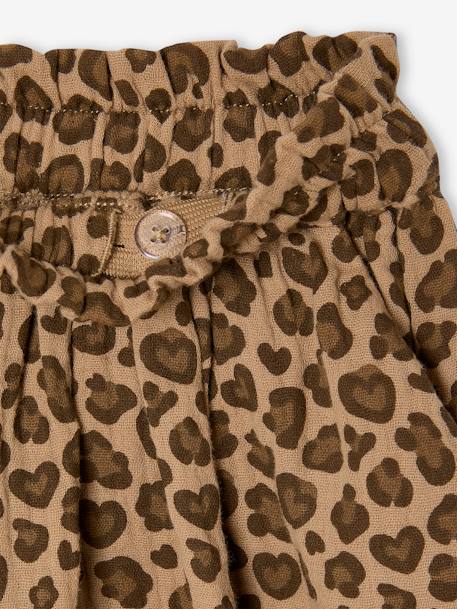 Jupe fille en gaze de coton beige - vertbaudet enfant 