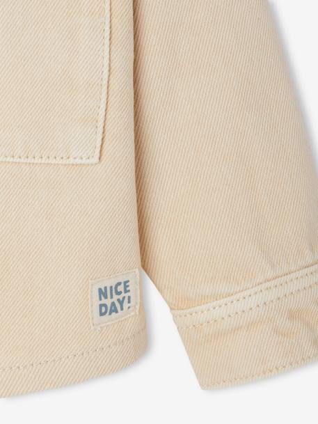 Drukknoop-overhemd voor baby taupe+zandbeige - vertbaudet enfant 
