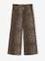 Pantalon fille large imprimé beige+chocolat - vertbaudet enfant 