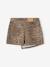 Jupe short asymétrique motif léopard fille beige - vertbaudet enfant 
