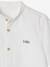 Chemise en lin col Mao garçon blanc+vert sauge - vertbaudet enfant 