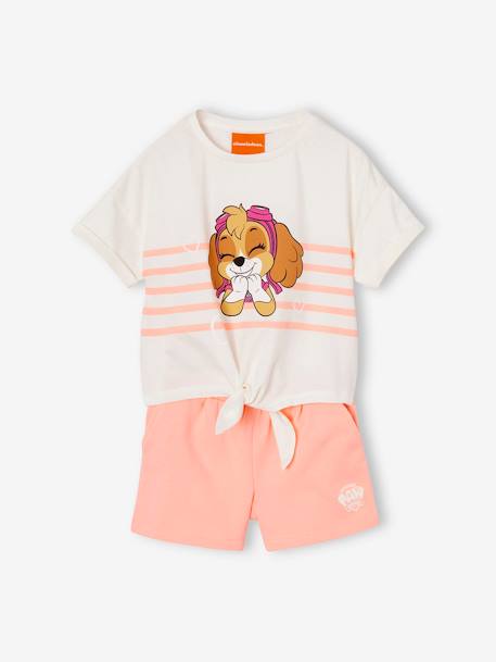 Ensemble t-shirt noué + short Pat Patrouille Stella corail - vertbaudet enfant 
