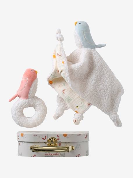 Valisette avec doudou personnalisable et hochet SAVANIA écru - vertbaudet enfant 