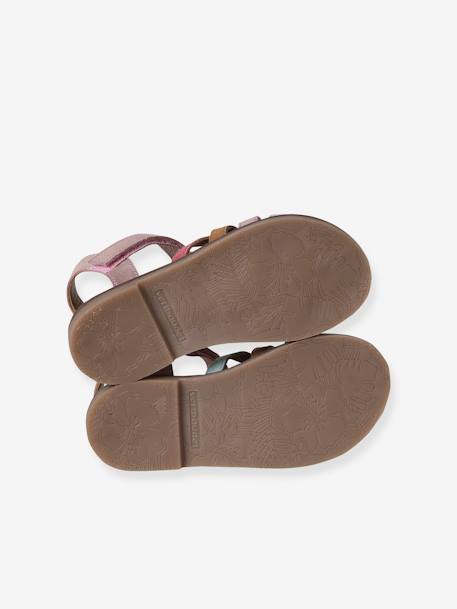 Sandalen met klittenband van leer voor kinderen, kleuterschoolcollectie meerkleurig - vertbaudet enfant 