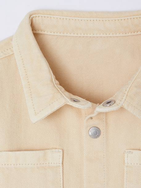 Drukknoop-overhemd voor baby taupe+zandbeige - vertbaudet enfant 