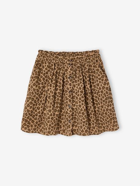 Jupe fille en gaze de coton beige - vertbaudet enfant 