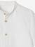 Chemise en lin col Mao garçon blanc+vert sauge - vertbaudet enfant 