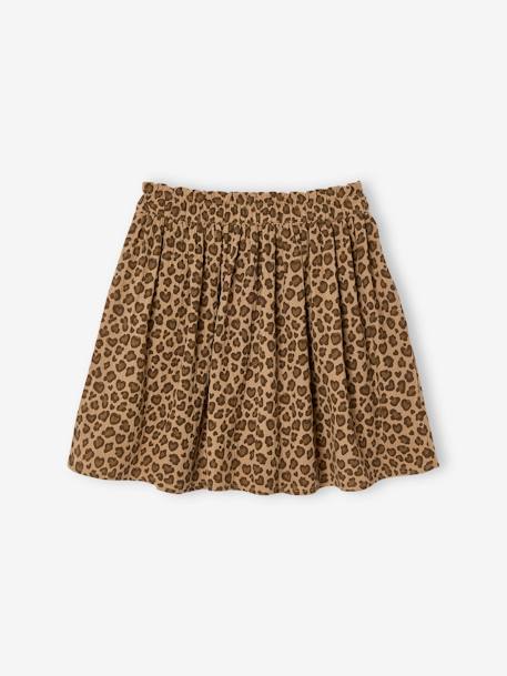 Jupe fille en gaze de coton beige - vertbaudet enfant 