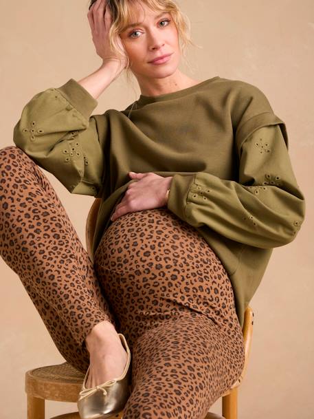 Zwangerschapslegging met luipaardprint beige - vertbaudet enfant 