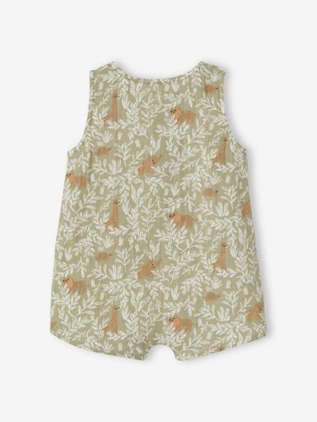 Combishort met print voor pasgeborene kaki - vertbaudet enfant 