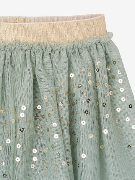 Feestelijke set met shirt en tule rokje voor babymeisjes saliegroen - vertbaudet enfant 