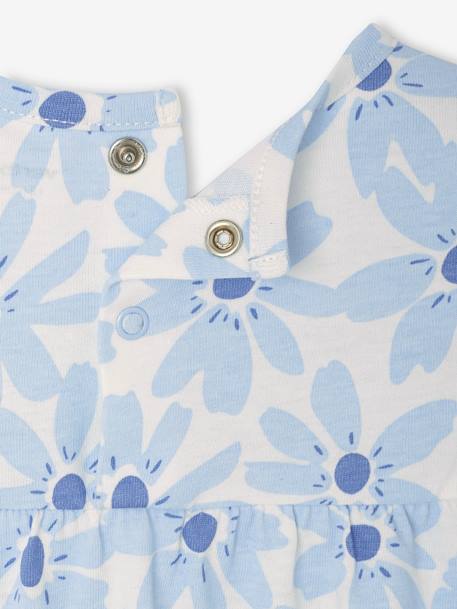 T-shirt manches volantées bébé bleu ciel+fuchsia - vertbaudet enfant 