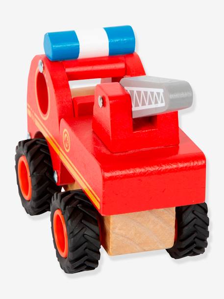 Camion de pompiers en bois FSC® pour bébé small foot rouge - vertbaudet enfant 