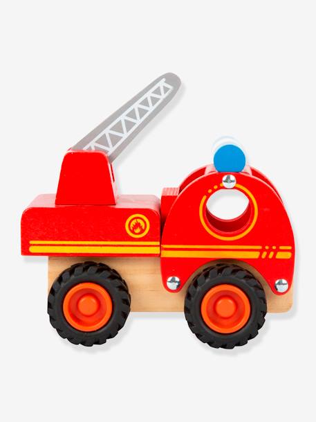 Camion de pompiers en bois FSC® pour bébé small foot rouge - vertbaudet enfant 
