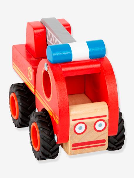 Camion de pompiers en bois FSC® pour bébé small foot rouge - vertbaudet enfant 