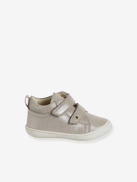 Chaussures premiers pas bébé scratch beige imprimé+bleu imprimé+bronze+lot rose+mauve+or+rose+rose imprimé+rose poudré+turquoise+vert imprimé+vieux rose - vertbaudet enfant 