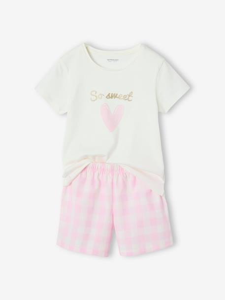Lot de 2 pyjashorts en popeline fille mauve - vertbaudet enfant 