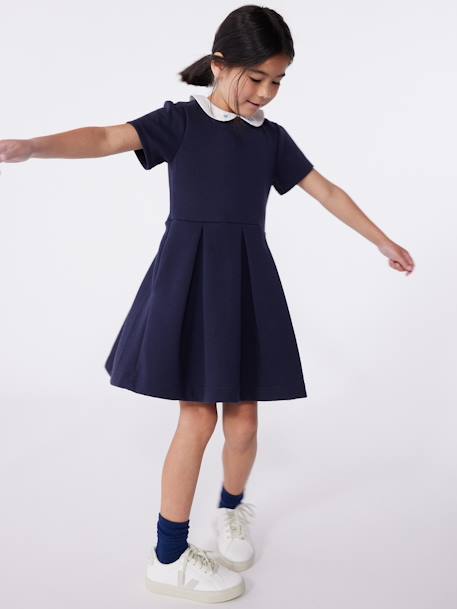 Robe enfant en coton manches courtes marine - vertbaudet enfant 