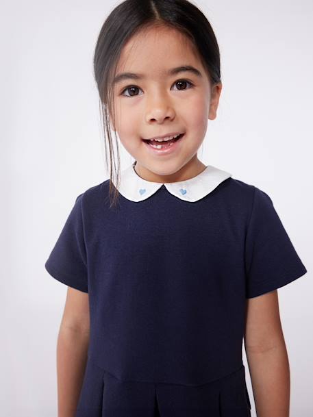 Robe enfant en coton manches courtes marine - vertbaudet enfant 