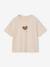Bedrukt meisjesshirt met korte mouwen antraciet+beige+lichtgeel+vanille+zandbeige - vertbaudet enfant 