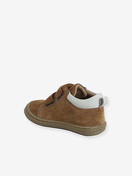 Babyslofjes van zacht leer met antislip blauw+bruin+chocoladebruin+felblauw+groen+jeansblauw+karamel+okergeel+saliegroen+veel bruin+zandbeige - vertbaudet enfant 