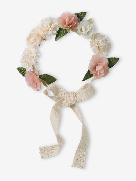 Couronne de fleurs bohême fille écru - vertbaudet enfant 