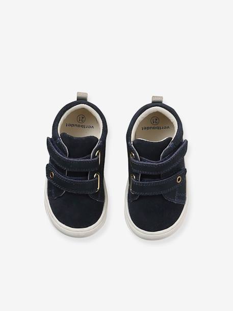 Zachte lederen baby-slofjes voor de eerste stapjes beige, bedrukt+blauw, bedrukt+brons+goud+roze (poederkleur)+rozen+rozenhout+turquoiseblauw+zachtpaars - vertbaudet enfant 