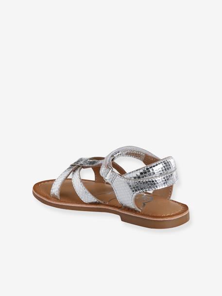 Sandales scratchées cuir enfant collection maternelle argent - vertbaudet enfant 