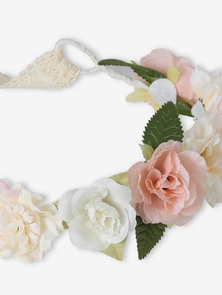 Couronne de fleurs bohême fille écru - vertbaudet enfant 