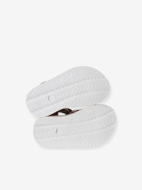 Sandales scratchées cuir bébé bout fermé blanc+lot rose - vertbaudet enfant 