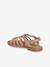 Sandales multi-brides cuir fille collection maternelle MARRON CLAIR UNI AVEC DECOR+multicolore - vertbaudet enfant 