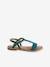 Sandales cuir fille Light gold+turquoise - vertbaudet enfant 