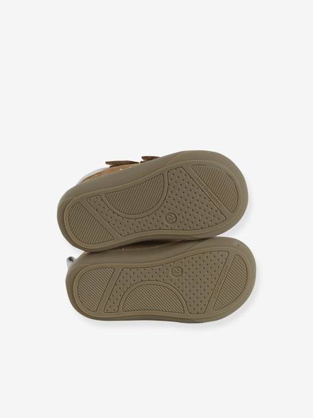 Bottillons à scratchs cuir souple bébé premiers pas bleu+bleu électrique+bleu jean+caramel+chocolat+lot marron+marron+ocre+sable+vert+vert sauge - vertbaudet enfant 