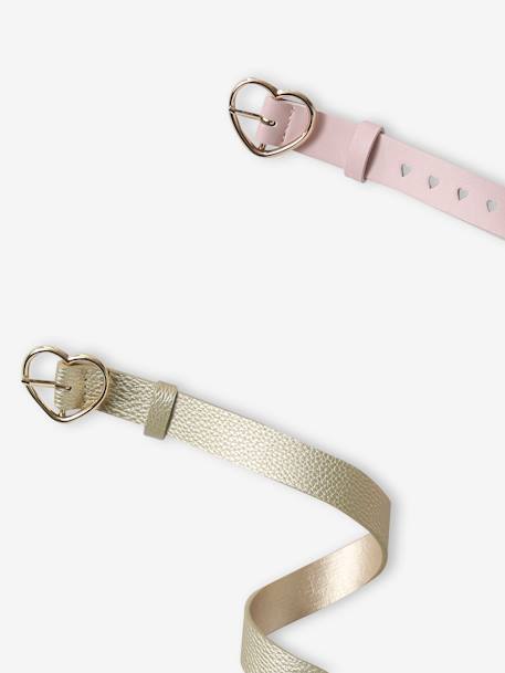 Lot de ceintures 2 c½urs fillle rose pâle - vertbaudet enfant 