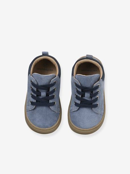 Bottillons lacés cuir souple bébé premiers pas bleu+camel+lot bleu - vertbaudet enfant 