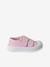Canvas babysneakers met klittenband - Gemaakt in Frankrijk beige+fuchsia+rozen - vertbaudet enfant 