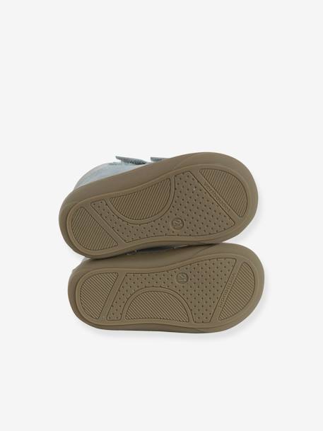 Bottillons à scratchs cuir souple bébé premiers pas bleu+bleu électrique+bleu jean+caramel+chocolat+lot marron+marron+ocre+sable+vert+vert sauge - vertbaudet enfant 