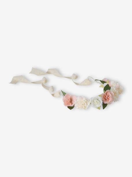 Couronne de fleurs bohême fille écru - vertbaudet enfant 