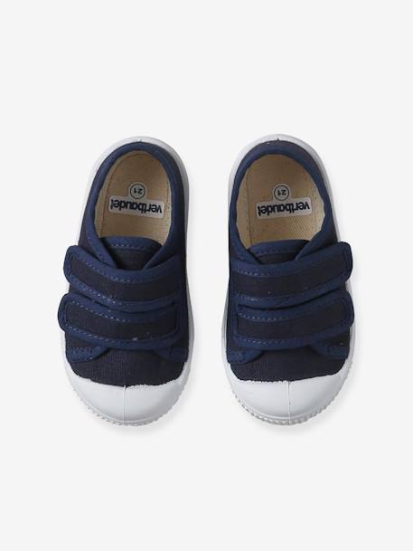 Baskets scratchées en toile bébé - Fabriquées en France indigo+marine - vertbaudet enfant 