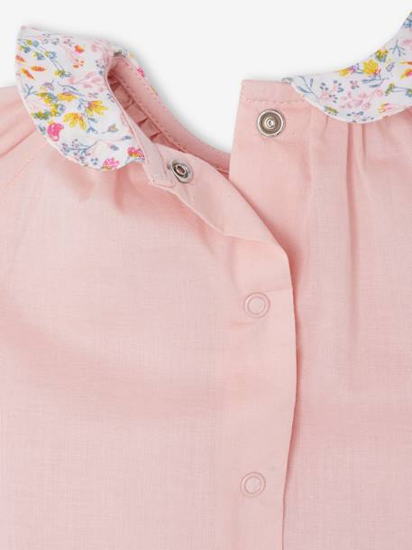 Ensemble short et T-shirt naissance fleuri rose - vertbaudet enfant 