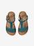 Leren sandalen voor meisjes, collectie kleuterschool bruin+JAUNE CLAIR METALLISE+turquoiseblauw - vertbaudet enfant 