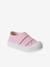 Canvas babysneakers met klittenband - Gemaakt in Frankrijk beige+fuchsia+rozen - vertbaudet enfant 