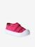 Canvas babysneakers met klittenband - Gemaakt in Frankrijk beige+fuchsia+rozen - vertbaudet enfant 