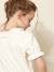Tee-shirt fille col en broderie anglaise coton bio écru - vertbaudet enfant 