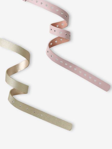 Lot de ceintures 2 c½urs fillle rose pâle - vertbaudet enfant 