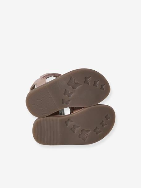 Sandales scratchées en cuir bébé lot rose - vertbaudet enfant 