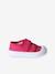 Canvas babysneakers met klittenband - Gemaakt in Frankrijk beige+fuchsia+rozen - vertbaudet enfant 