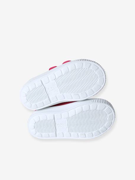 Canvas babysneakers met klittenband - Gemaakt in Frankrijk beige+fuchsia+rozen - vertbaudet enfant 